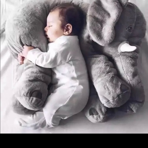 Elephant Pillow Soft Gray Plush - Picture 6 of 8